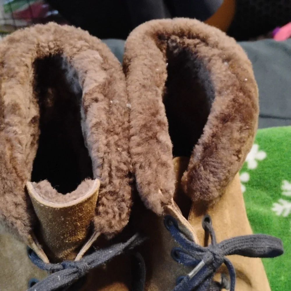 Brown Suede Fur-Lined Boots - Picture 2 of 8